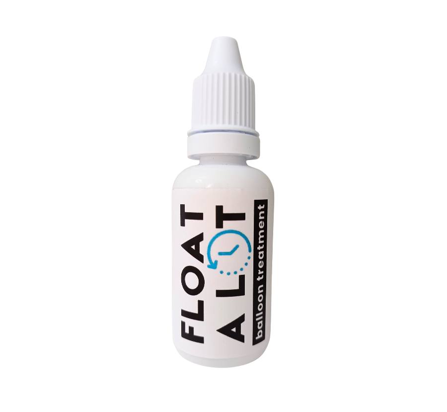 FLOAT ALOT – гел за латексови балони FLOAT ALOT – гел за по-дълъг полет на хелиеви латексови балони. Удължава летенето до 4 дни и запазва формата и блясъка на балоните.